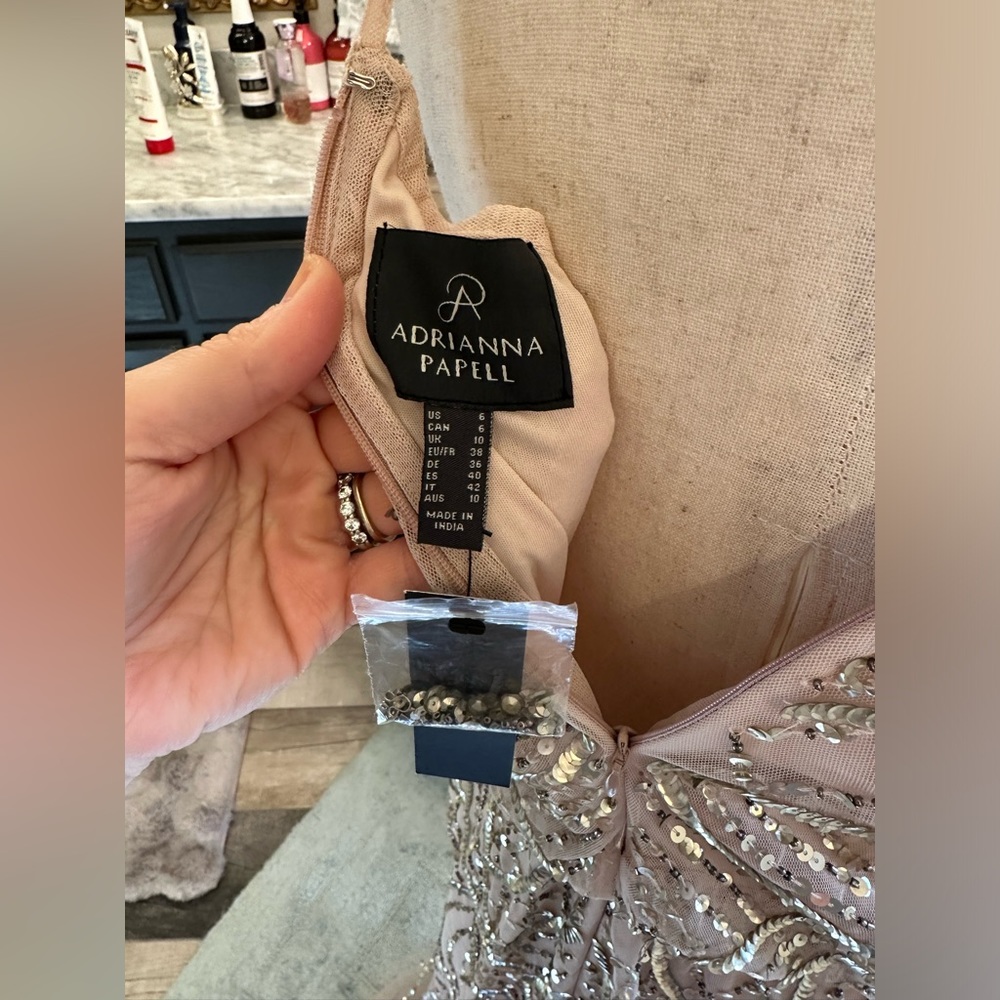 NWT Adrianna Papell Gorgeous Dusty Pink wedding cocktail party classic Dress - Picture 7 of 10